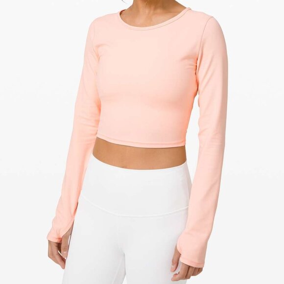 lululemon athletica Tops - Lululemon Ever Elated Cropped Long Sleeve *Nulu Ballet Slipper 12